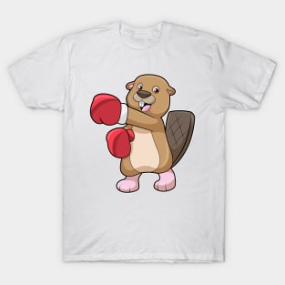 Beaver at Boxing with Boxing gloves T-Shirt